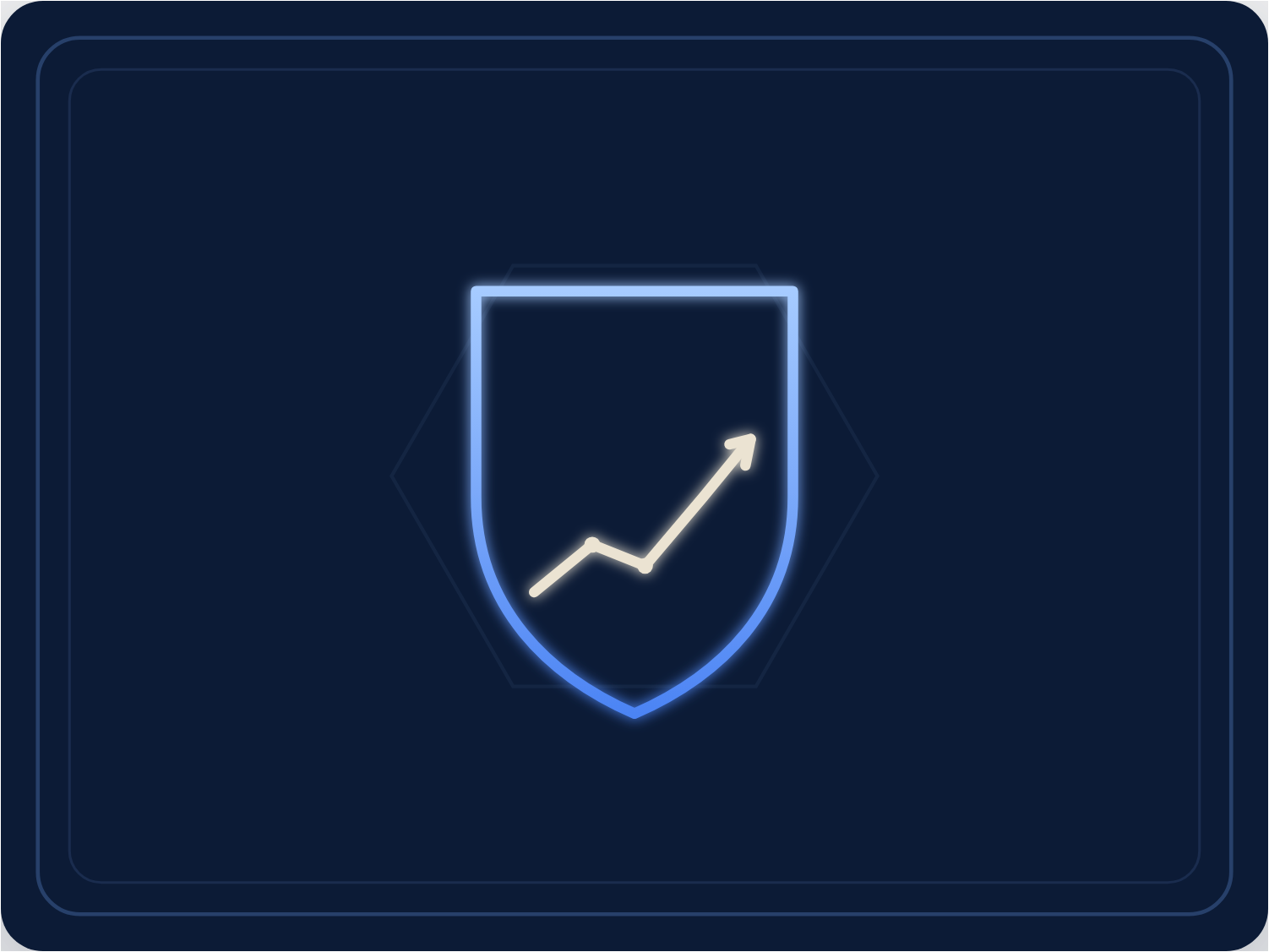 Security and growth — a shield with an upward trend